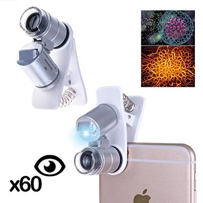 Silica dmk139 – 60 x zoom digitale mobiele telefoon microscope Magnifier met Flash Light, grijs