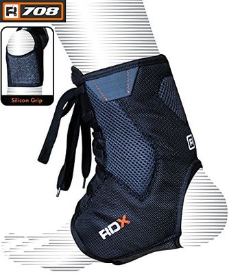 RDX Tobillera Lace Up Soporte Brae Guard Lesión Dolor Estabilizador tendón de Aquiles Pad (Single Voce) Unisex Adulto, Gris, S/M