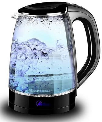 ARDES - AR1K47 Bollitore Elettrico in Vetro Borosilicato - Bollitore Acqua Elettrico Capacità 1,8L con Arresto Automatico - Bollitore Elettrico Senza Fili Base di Rotazione a 360° - Acqua Tisane Tè