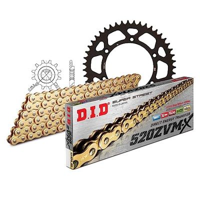 Kettingset DID Alu 520ZVM-X / 112 klinknagel slot zwart voor Suzuki DR-Z E K S SM 400 cc Bj. 2000-2007