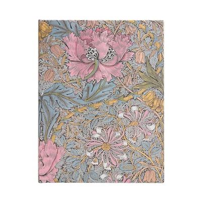 Kalendarz Paperblanks 2025 Morris Pink Honeysuckle Ultra tygodniowy HOR: tydzień na dwóch stronach, zamykany na gumkę, Papier 100 GSM