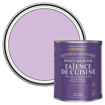 Rust-Oleum Peinture Violette Résistante à l'eau pour Faïence de Cuisine, Finition Satinée - Macaron 750ml