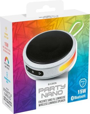 Party Nano [Haut-Parleur BT/éclairage discothèque] Blanc/Gris