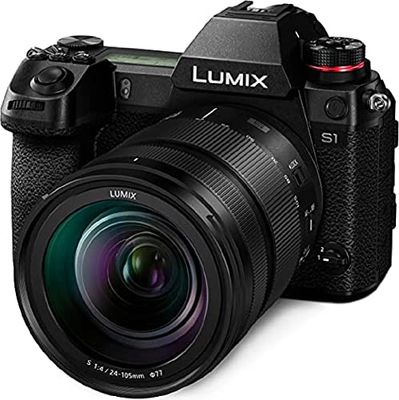 Panasonic Lumix S1 | Hybridkamera i fullformat + Lumix S 24-105 mm F4.0 makroobjektiv (24,2MP, O9AVideo 6K RAW HDMI & C4K 422 10bit, dubbel stab., långsam rörelse 180 fHD, tropisk)