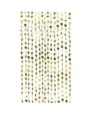 Ginger Ray Cortina de telón de Fondo de Aluminio Brillante con diseño de Estrella Dorada para Colgar, decoración