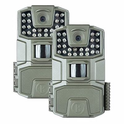 Bushnell - Pack de 2 Spot-On - Caméra de Trail - LED IR à haut rendement pour une meilleure plage nocturne - Vitesse de déclenchement de 0,7 sec - 18 MP - 1086p - Faune - Faible lueur - Gris - 66062BF