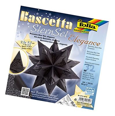 IDENA Folia, Set per Stella Fai da Te Bascetta, di Colore Blu, codice Articolo 836/3030, Cartone, Nero, 9,5 x 9,5 cm