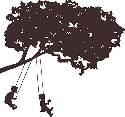 RoomMates RMK1654GM kamerdecor silhouet schommelende kinderen, bruin