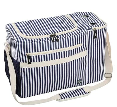Cilio Sac isotherme Maritimo - Capacité : 23 l - Sac isotherme avec sangle de transport - Polyester - Film mousse - Sac de pique-nique avec compartiment isotherme pour bouteille, poche avant et poche