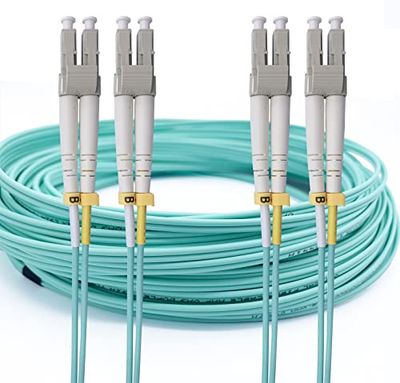Elfcam® - Glasvezelkabel LC/UPC op LC/UPC, OM3 multimode duplex, 50/125 um, LSZH (5 m x 2 stuks)