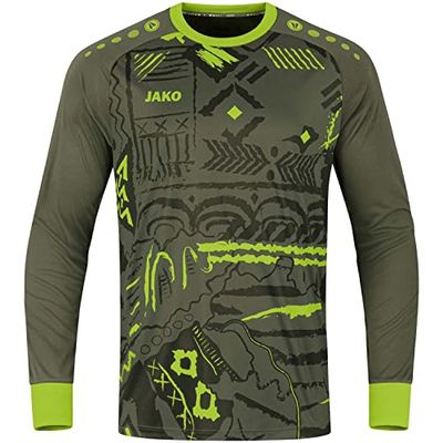 JAKO Maglia Two Tropicana Portiere, Kaki/Verde Neon, XL Uomo