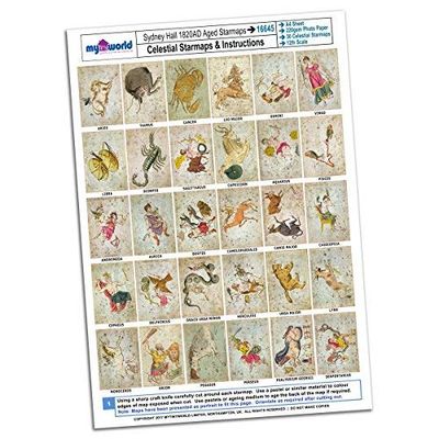 MyTinyWorld Dolls House Complete Set Aged Star Maps 1820 A4 Value Sheet