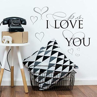 RoomMates RM-PS I Love You Adesivo da Parete, PVC, Multicolore, 29 x 13 x 2.5 cm