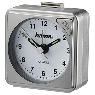 Hama - Sveglia da viaggio A50, funzione Snooze, argento