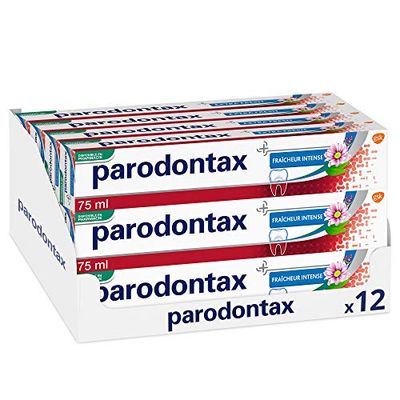 Parodontax Dentifricio Freschezza intensa, allevia la sensibilità dentale, extra fresh, confezione da 12 x 75 ml