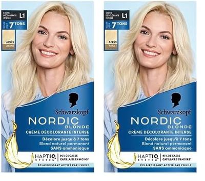 Nordic Blonde de Schwarzkopf - Tono L1 Aclarante Intensivo, 1 ud, Coloración Permanente (Confezione da 2)