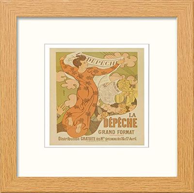 Lumartos, Vintage Poster MAF140 La Depeche Maurice Denis Contemporary Home Decor Wall Art Print, Light Oak Frame, 8 x 8 Inches