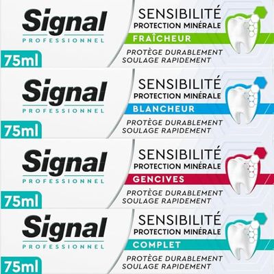 Signal Professionnel Dentifrice-Minérale Complet Tube+Signal Dentifrice-Minérale Blancheur +Signal Professionnel Dentifrice-Minérale Gencives Tube+Signal Professionnel Dentifrice-Minérale Fraîcheur