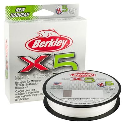 Berkley X5, Fil de Pêche, Tresse 5 Brins pour la Pêche en Mer et en Eau Douce, plus Résistante, Pêche aux Carnassiers