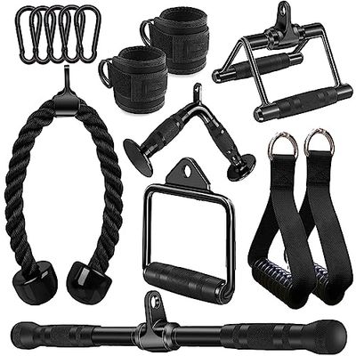 WNOEY Xr-001 Accesorios para máquinas de Cable, Unisex, Negro, 14 Pcs Set