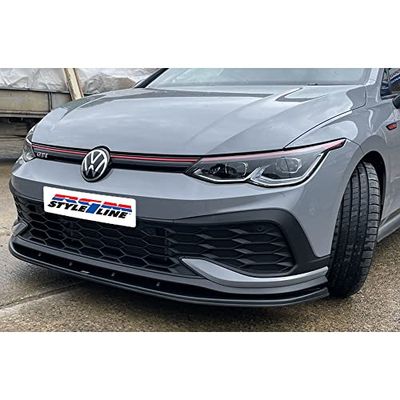 RGM Spoiler anteriore compatibile con Volkswagen Golf VIII Hatchback GTi/R-Line 09/2020- Nero (ABS)