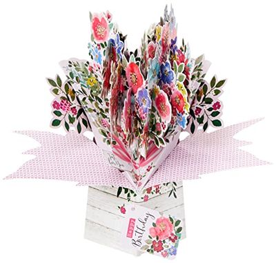 Grattis på födelsedagen bukett blommor födelsedag pop up gratulationskort 3D popup-kort