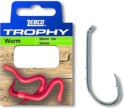 Zebco 2 Trophy Wurm - Ganci da giardinaggio, 0,35 mm, 0,70 m, 10 pezzi, 2 pz