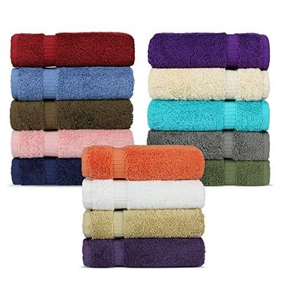 Luxe Hotel & Spa Handdoek 100% Echt Turks Katoen (Washandje - Set van 12, Variety Pack)