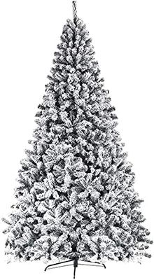 SPSUPE - Árbol de Nieve Artificial de PVC de Primera Calidad, con Soporte de Metal sólido, Ideal para Interiores y Exteriores (7,5 pies), Color Blanco