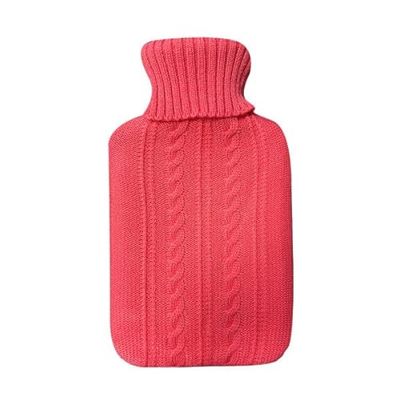 Bolsa de agua caliente Mimo de 1,7L, con forro rosa de jersey. Dimensiones 20x32x4 cm. Flexible y agradable al tacto, ideal para mantener el calor y disfrutar de tu confort.