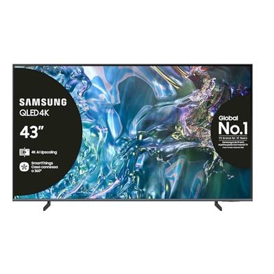 Samsung Smart TV 43" QE43Q64DAUXZT QLED, Upscaling, Processore Quantum 4K Lite, AirSlim Design, DVBT-2, Q-Symphony & OTS Lite, Gaming Hub, Ultimate UHD Dimming, Titan Gray 2024 [Amazon EXCL.]