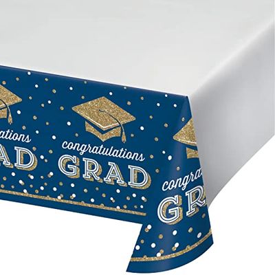 Creative Converting 356142 Glittering Grad tafelkleed, papier, goud, marine en wit