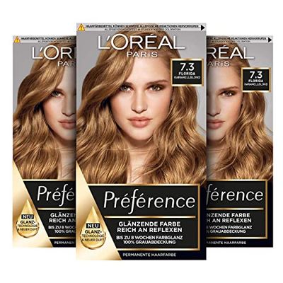 L'Oréal Paris Préférence 7.3 Florida Caramel Blonde Pack of 3 x 183 g
