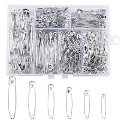 Kiperline Safety pins, Stainless Steel, Silver, 18mm-53mm