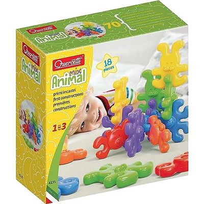 Quercetti Quercetti-4135 Animal Links-Juego encajable, Multicolor, Small (4135)