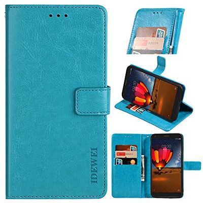 Compatible con OPPO A91 Funda Función de Soporte Funda de Billetera(Cielo Azul)