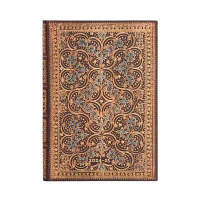 Paperblanks Agende 18 Mesi 2025, La Restaurazione Inglese, Midi, Orizzontale, Chiusura con Fascia Elastica
