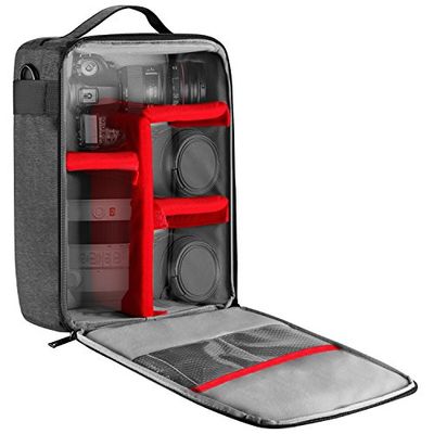 NEEWER NW140S Borsa di Stoccaggio Trasporto Impermeabile per Fotocamera e Obiettivo, 22x15x32cm Custodia Imbottita Morbida per Canon Nikon Sony DSLR & 4 Obiettivi o Flash, Trigger, Batterie ecc.