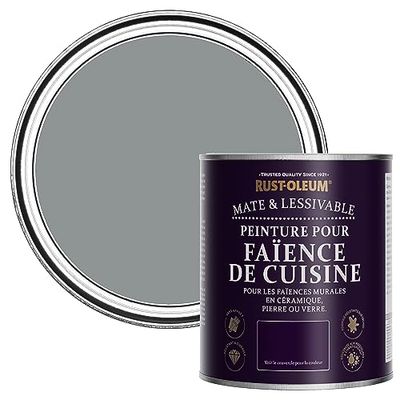 Rust-Oleum Peinture Grise Résistante à l'eau pour Faïence de Cuisine, Finition Mate - Anthracite 750ml