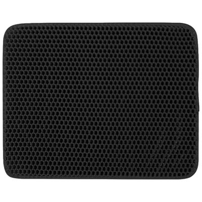cyclingcolors 1x Tappetino Lettiera Gatto 45 x 30 cm Supporto in Schiuma EVA Doppio Strato Antiscivolo Impermeabile Igienico Pulizia della toilette, nero