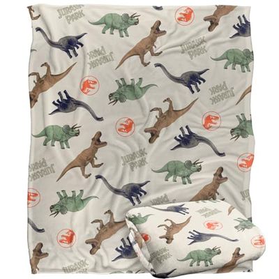 JURASSIC PARK Dinos All Over Silky Touch Super Soft Throw Blanket 152 x 127 cm