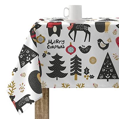 Belum Merry Christmas 61 Tablecloth 100 x 140 cm 100% Cotton Resin Coated Stain Resistant