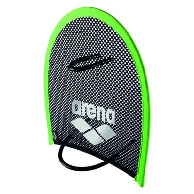 arena Unisex zwemwedstrijd trainingshulp hand peddels mesh voor krachttraining, groen (Acid Lime-Black), M