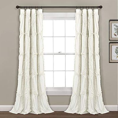 Lush Decor Avon Window Curtain Sydney Throw Blanket, 54" W x 84" L, Ivory