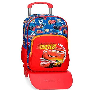 Disney Cars Rusteze Lightyear schoolrugzak met trolley, rood, 27 x 38 x 11 cm, polyester, 13,68 l