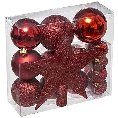 Kit di palline di Natale 18 pezzi rosso