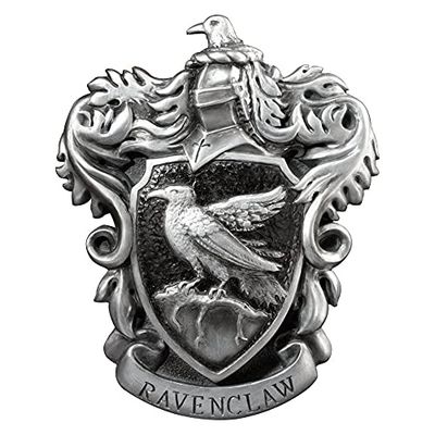 The Noble Collection Harry Potter Ravenclaw Crest väggkonst – 28 cm (11 tum) elegant silverharts väggplakett – officiellt licensierad filmuppsättning filmrekvisita gåvor