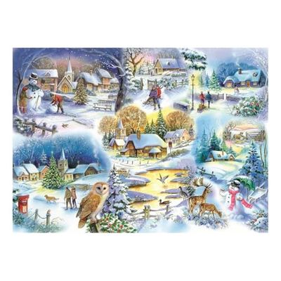 The House of Puzzles - Let It Snow - 1000 Piece Jigsaws For Adults, Artist Illustrated, Scenic Landscape, Deluxe Puzzle Gifts