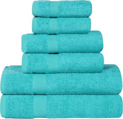 Superior, Cotone, Turchese, Set di 6 Asciugamani