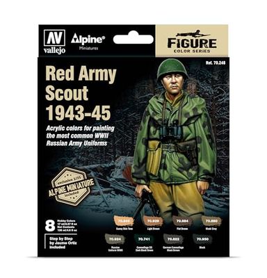 Vallejo AV MC Set – Alpine Red Army Scout (x8) et figurine